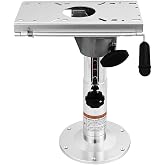 Adjustable Boat Seat Pedestal Height Locking Bases with Slide and Swivel for Locking Boat Seats Captain Chair 13 to 19 Inches Height, Adjustable Boat Seats and Pedestals