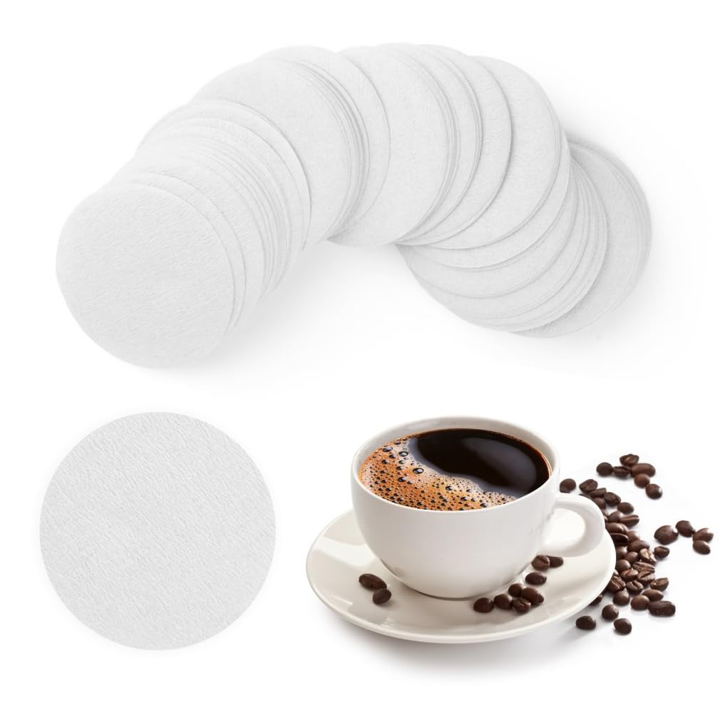 600Pcs Coffee Filter Papers - Unbleached Filter Papers, 64mm/2.5" Coffee Filters, Round Replacement Filters, Compatible Micro Paper Filters for Pour Over and Drip Coffee Maker (White)
