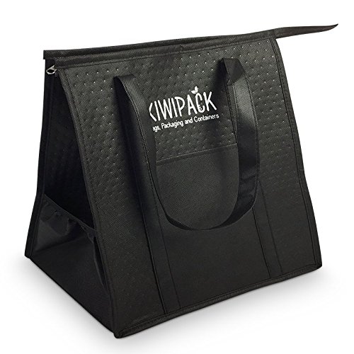 Hot Food Delivery Bag for Takeaway - Insulated Warmer Bag for Restaurants, Couriers, Picnic Cooler, Lunch, Heater and Thermal for Indian, Kebabs & Chinese. Durable & Compact for Easy Storage.