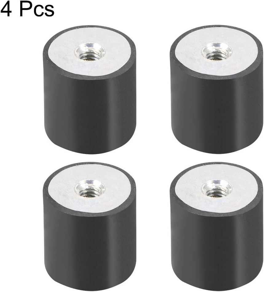 sourcing map 15 x 15mm M4 Thread Female Rubber Mounts,Vibration Isolators,Replaces Anti Vibration Pads Flat Silentblock Base Block 4pcs - Image 3