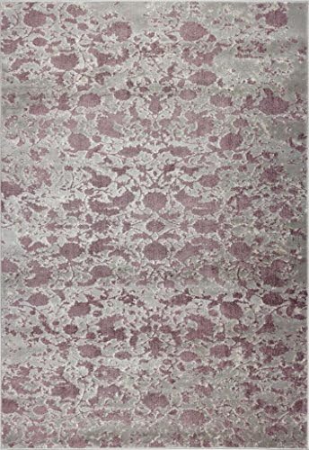 Ladole Rugs Concord Beautiful Indoor European Smooth Abstract Pattern Area Rug Carpet in Plum-Grey, 7'10" x 10'5"(240cm x 320cm)