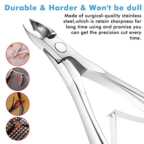 Cuticle Trimmer Cuticle Clippers - INFELING Cuticle Cutter Professional Stainless Steel Cuticle Remover Cuticle Nipper Scissor Super Sharp Pedicure Manicure Tools for Fingernails and Toenails - Thumbnail 2