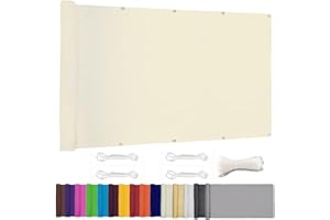 ZHhan Privacy Screen for Backyard Deck Patio Balcony Fence Porch Sun Shade PVC UV Protection Sun Wind 8 Days DeliveSapphire 14 Colors 20 Sizes 420D(Milky White,2'x24.6')