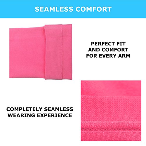 SportsTrail Arm Sleeves for Men & Women, Tatoo Cover up Sleeves to Cover Arms, 1 Pair (Pink)
