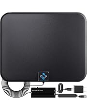 [2018 Latest] Amplified HD Digital TV Antenna Long 65-80 Miles Range – Support 4K 1080p & All Older TV's Indoor Powerful HDTV Amplifier Signal Booster - 18ft Coax Cable/USB Power Adapter