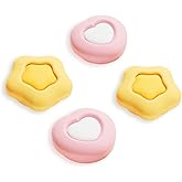 GeekShare 4pcs Thumb Grip Caps Compatible with Switch 2, Anti-Slip Silicone Thumb Grip Caps for Switch 2025(Cream Heart)