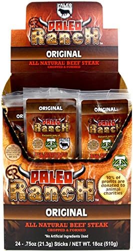 Grass-fed Beef Jerky, Paleo, Beef Steak Peppered Flavor, 0.75 Oz (6 Pack)