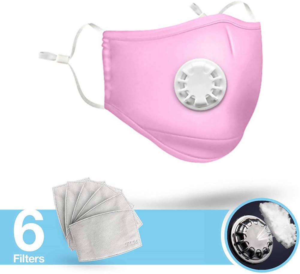 BYJIN PM 2.5 Dust Mask Activated Carbon Filtration Protection Mask, Reusable Anti-Pollution Buccal Mask with 6 Filters