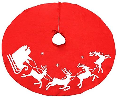 Christmas Tree Skirt Base Cover Deer Pattern Xmas Decorations 100CM