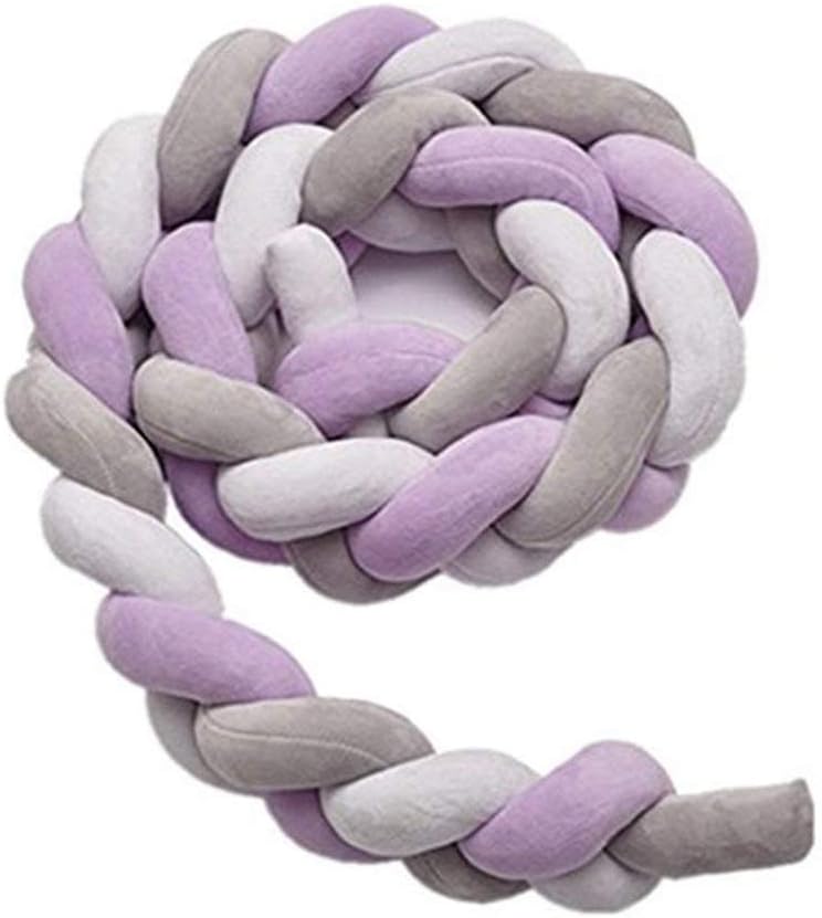Wanguo Braid Pillow, Baby Crib Bumper Cushion Plush Knot Pillow Baby's Room Decoration 78.7"