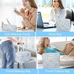 3PC Makeup Bag Set, Quilted Makeup Bag Set, Large