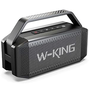 Bluetooth Speaker, W-KING 60W RMS(80W Peak) Super Loud,Full Bass,40H Playtime,Large Waterproof Outdoor Wireless Portable…