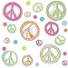 RoomMates Peace Signs Peel and Stick Wall Decals with Glitter,Multicolor