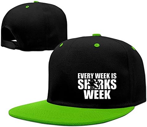 YQUE56 Unisex Every Week Is Sharks Week Hip-hop Cap Hat Adjustalbe KellyGreen One Size