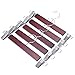 JS HANGER Wooden Pant Skirt Hangers Smooth Walnut Finish Wooden Pant Skirt Hangers with 2-Adjustable Anti-Rust Clips, 5-Pack