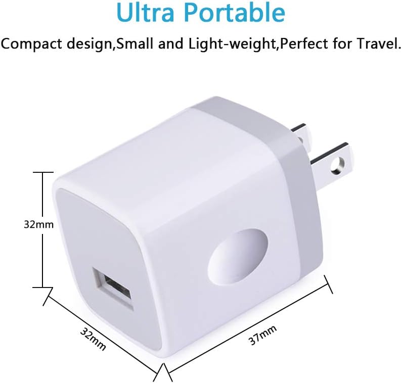 Charging Cube for iPhone, Charger Block, Power Bricks, NonoUV 4-Pack Single Port USB Plug in Wall Charger Adapter Charger Box for iPhone SE 11 Pro Max XR XS X 8 7 6 6s Plus, Samsung, Android, Kindle