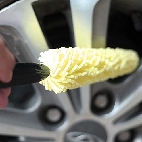 FOLCONROAD Vehicle Car Motorcycle Wheel Tire Cleaning Brush Washing Rim Scrub Brush Tool - Thumbnail 3