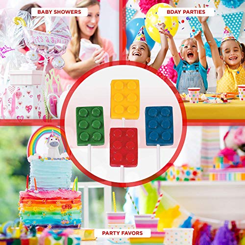 image for Fun Express Color Brick Lollipop Suckers | Assorted Fruit Flavors | 24