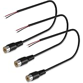 SIOCEN 3 Pack Replacement RCA Female Plug Jack Connector Adapter to Bare Wire Open End Audio Video RCA Cable for Repair 1FT