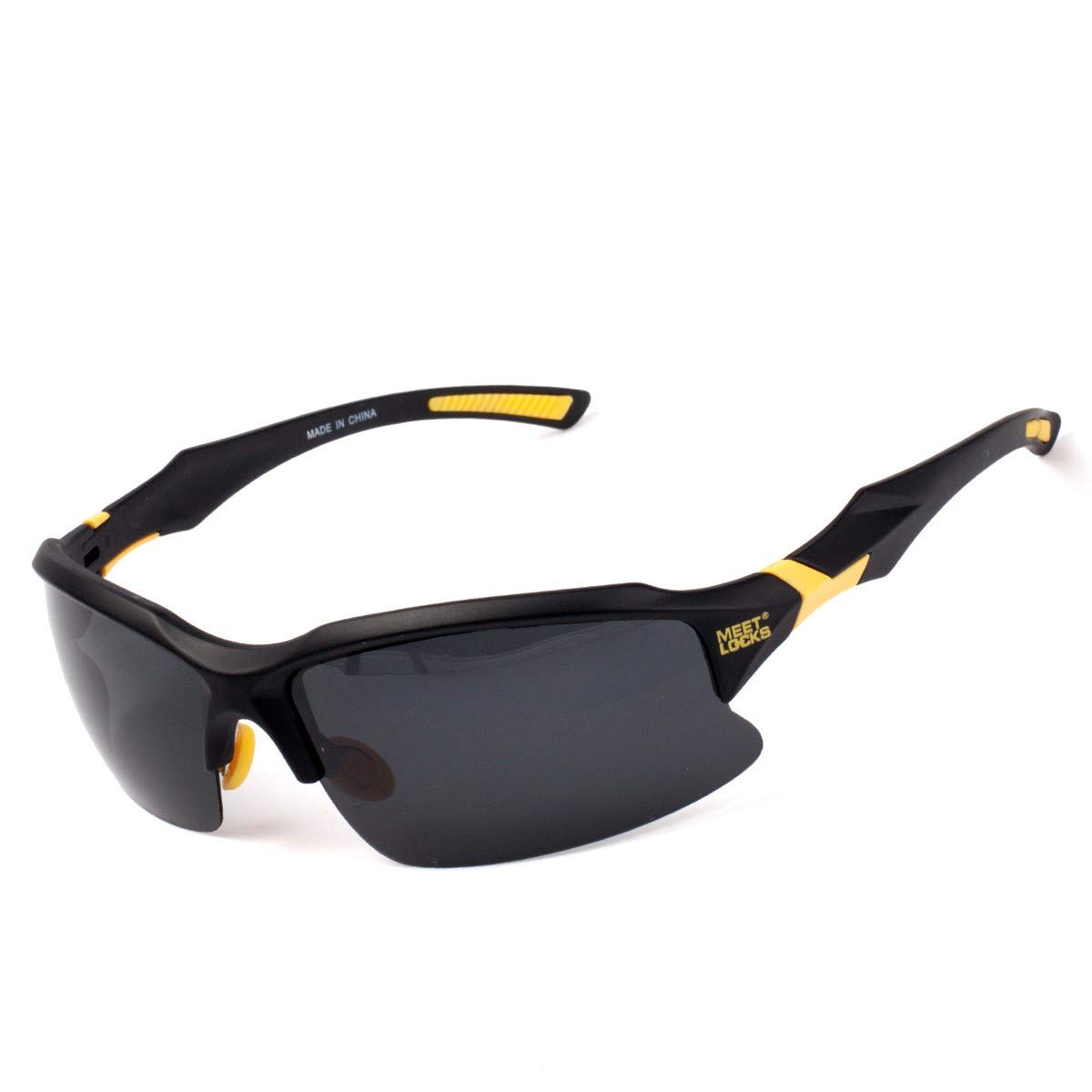 MEETLOCKS Polarized Cycling Glasses, PC Frame Removable Lenses, Sports Sunglasses Skiing Golfing Driving Fishing Hiking Outdoor Sports