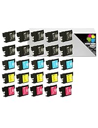 GTS Compatible LC61 Cartucho de tinta de repuesto LC-61 Brother All-in-One [LC613PKS LC612PKS] DCP-165C DCP-385C DCP-585CW MFC-290C MFC-490CW MFC-5490CN MFC-5890CN MFC-6490CW MFC-790CW (10B5C5Y5M)