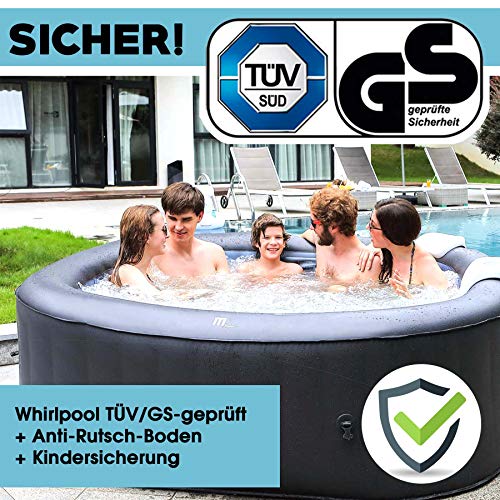 Whirlpool aufblasbar MSpa Tekapo für 4 Personen 158x158cm In-Outdoor Pool 108 Massagedüsen Timer Heizung Aufblasfunktion… – Bild 6