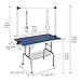 QAQA Professional Pet Dog Grooming Table with Adjustable Overhead Arm, 46” Heavy Duty Foldable Stainless Steel Table with Noose,No-Sit Haunch Holder and Mesh Tray