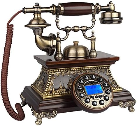 HBWJSH Vintage Wood Rotating Vintage Living Room Home Phone Landline