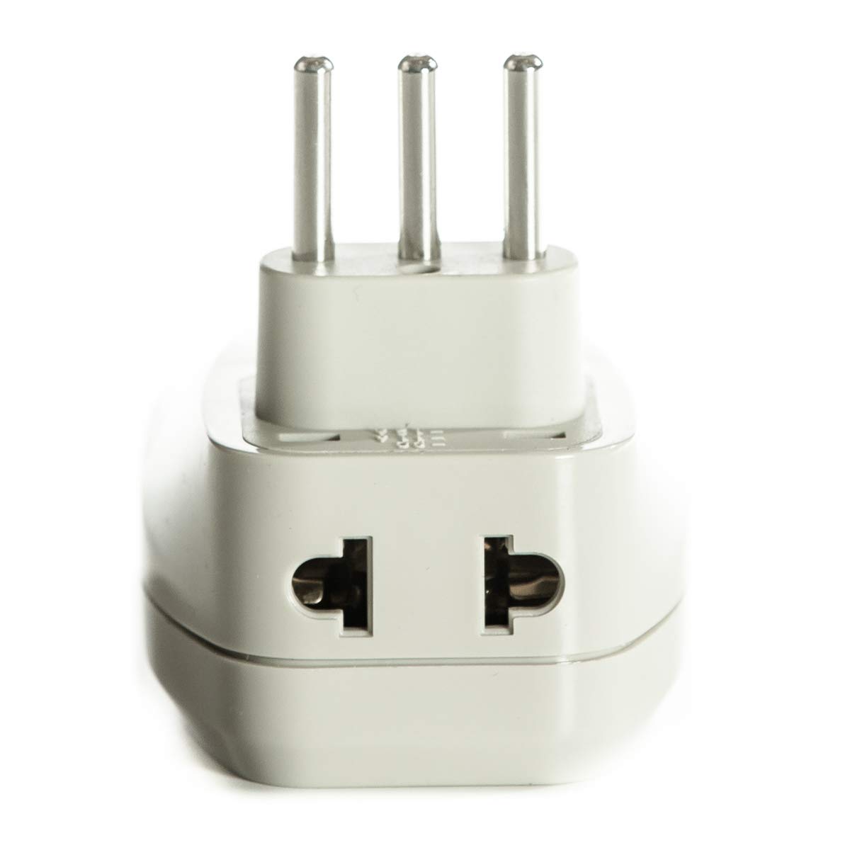 OREI 3 in 1 Italy Travel Adapter Plug with USB and Surge Protection - Grounded Type L - Italy & More - CE Certified - RoHS Compliant WPU-L-GN