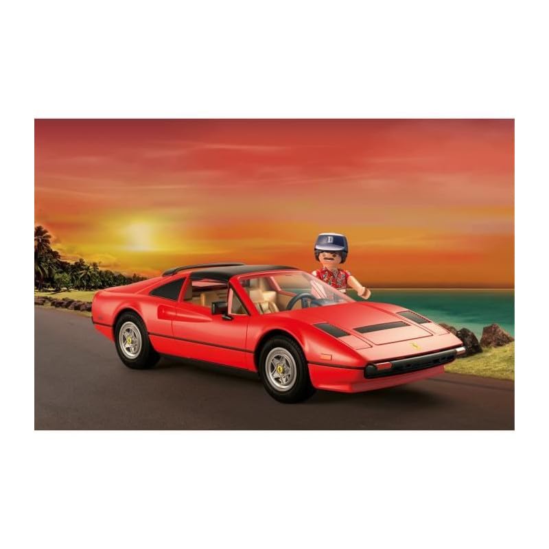 PLAYMOBIL Famous Cars 71343 Magnum, P.I. Ferrari 308 GTS Quattrovalvole, Supersportwagen, Sammlerstück für Autofans, Spielzeug für Sammler und Kinder ab 5 Jahren 2