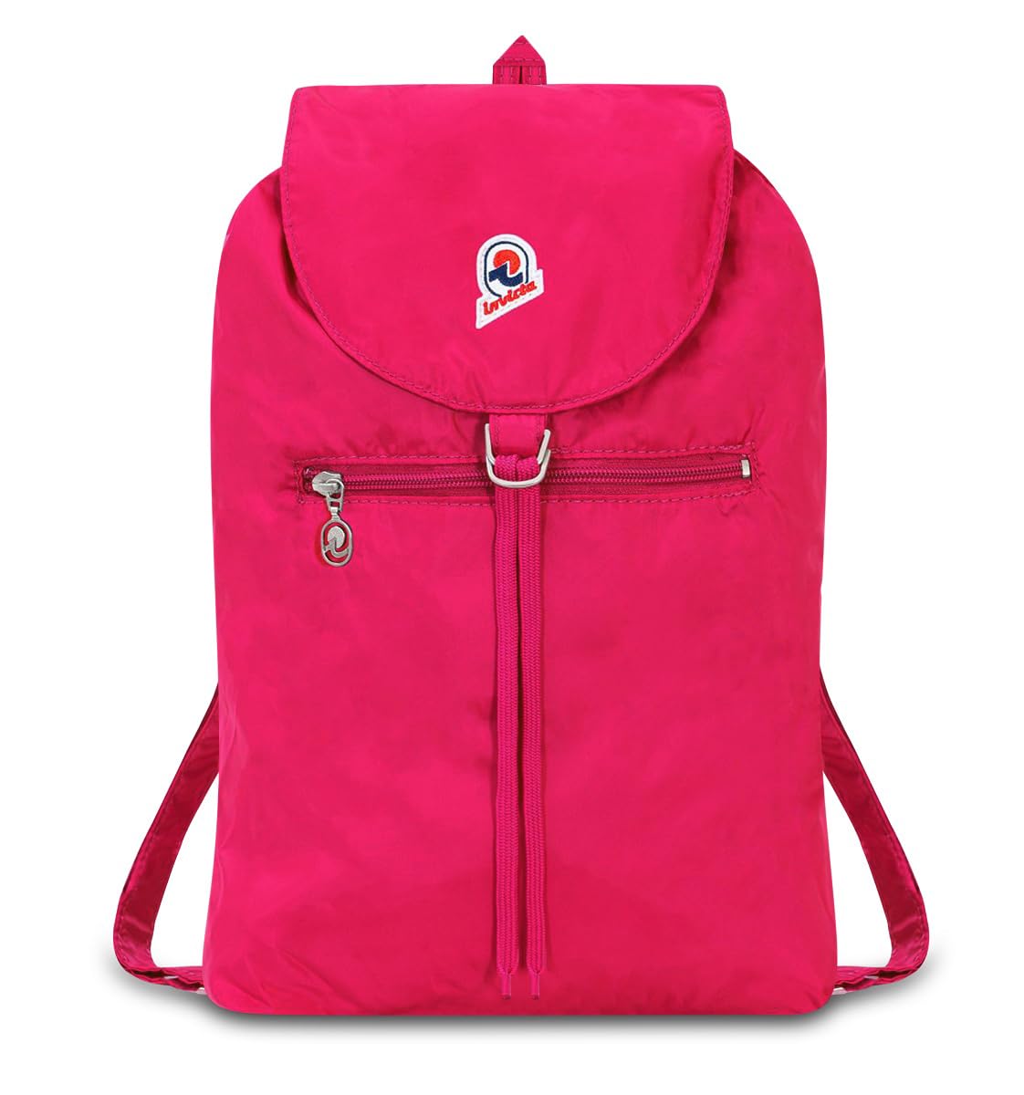 Invicta Backpack, VINTAGE GLOSSY, Minisac Drawstring Backpack, Casual Daypack, Unisex, One Size 8 LT, For Day Trips & Free Time, with Hip-Belt, packable, Italian Design, bicolor pink,