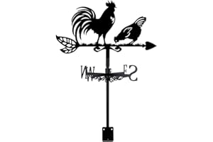 SUPERDANT Rooster Weathervanes Animal Metal Weathervane Black Weather Vanes for Yard Garden Art Decor for Roof Indicators Metal Rooster Wind Vanes Outdoor Farm Barn Sheds Garden Patio Decoration