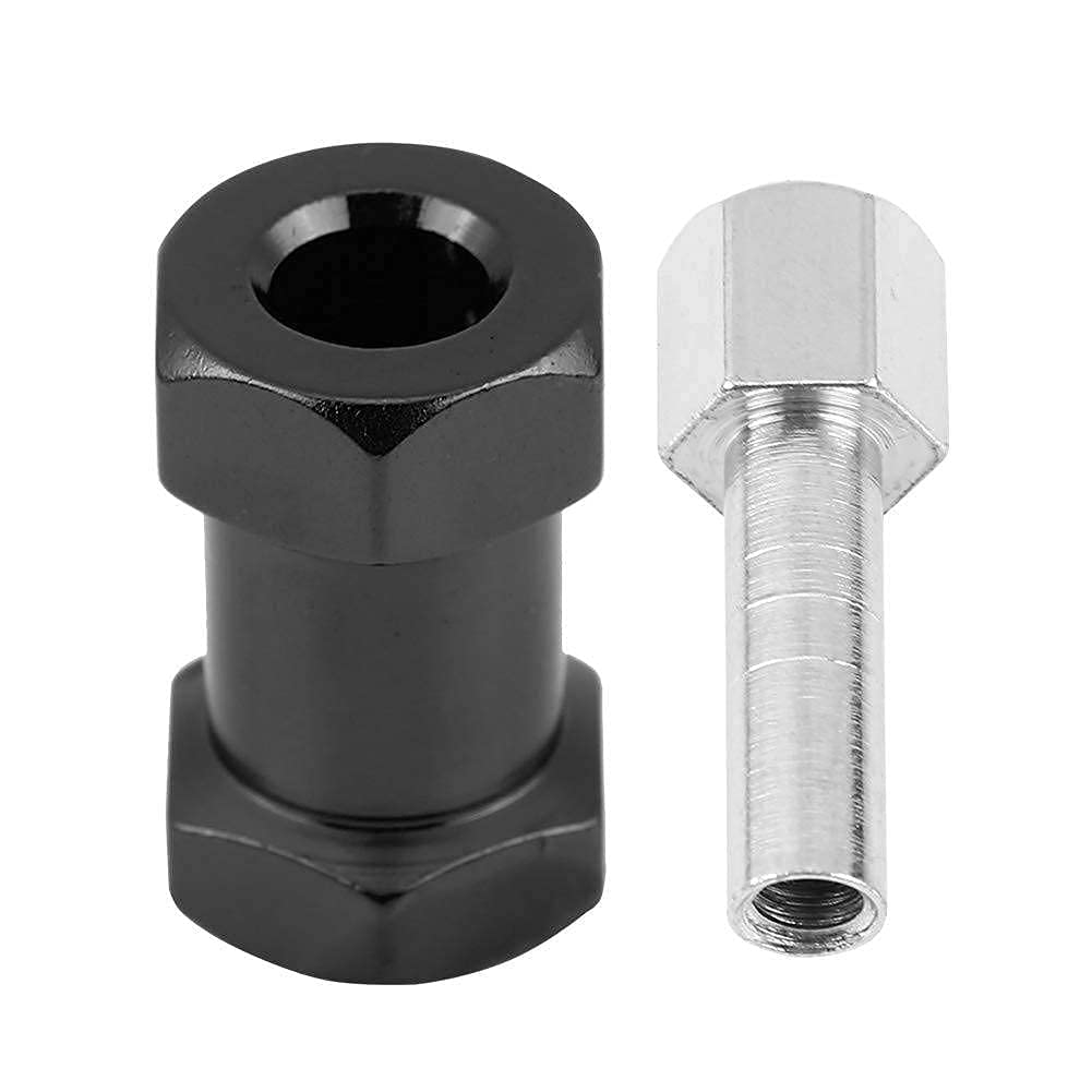RC Car Hex Adapter, 4pcs Metal Wheel Hub Adapter for D90 AX10 CC01 SCX10 F350 Remote Control Crawler(20mm Black)