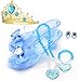 Princess Accessory Dress Up Set,Shoes Necklace Earrings and Tiara Set,Fashion Beauty Set for Girls (Blue)