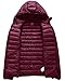 ZSHOW Women's Outwear Hooded New Down Coat Lightweight Packable Powder Pillow Down Jackets, Small, Wine Red