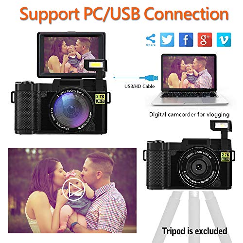 Digital Camera Camcorder WiFi Video Camcorders Vlogging Camera Full HD