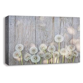 Flowers on Vintage Wood Background Home Artwork for...