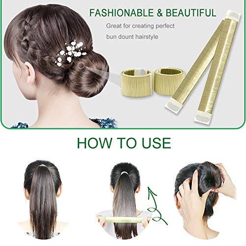 Hair Bun Makers, Angela&Alex 17 Pcs Magic Hair Bun Maker Sets Hair Donuts Hair Elastic Bands Hair Clips DIY Hair Styling Tools for Girls Women