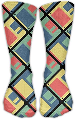 Cool Colourful Squares Fashion, Stylish, Comfortable, Soft Stockings Knee High Socks For Men And Women, Easy To Clean