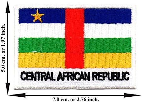 Central African Republic Size L Nation Country Land Flag Embroidered Applique Iron on Patch T-shirt Cap Jeans Bag