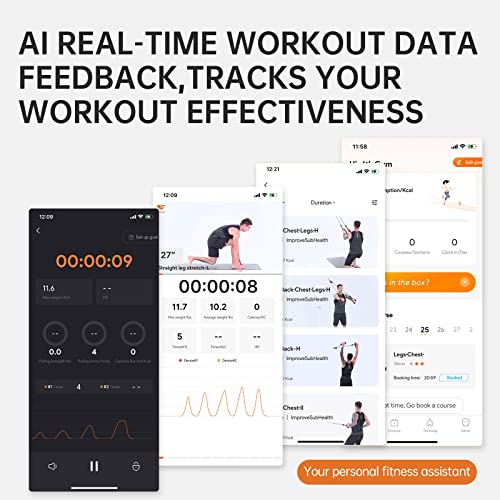 WeGym Resistance Training Bands , Smart APP Control All-in-one Fitness Trainer, Portable Home Gym System Full-Body Workout Adjustable Resistance Straps Set with Online Workout Guide Course