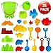 FunsLane Outdoor Beach Sands Toys Set, with Bucket, Rake, Sand Play Tools Gift Toy for Kids Children, 25 Pcs