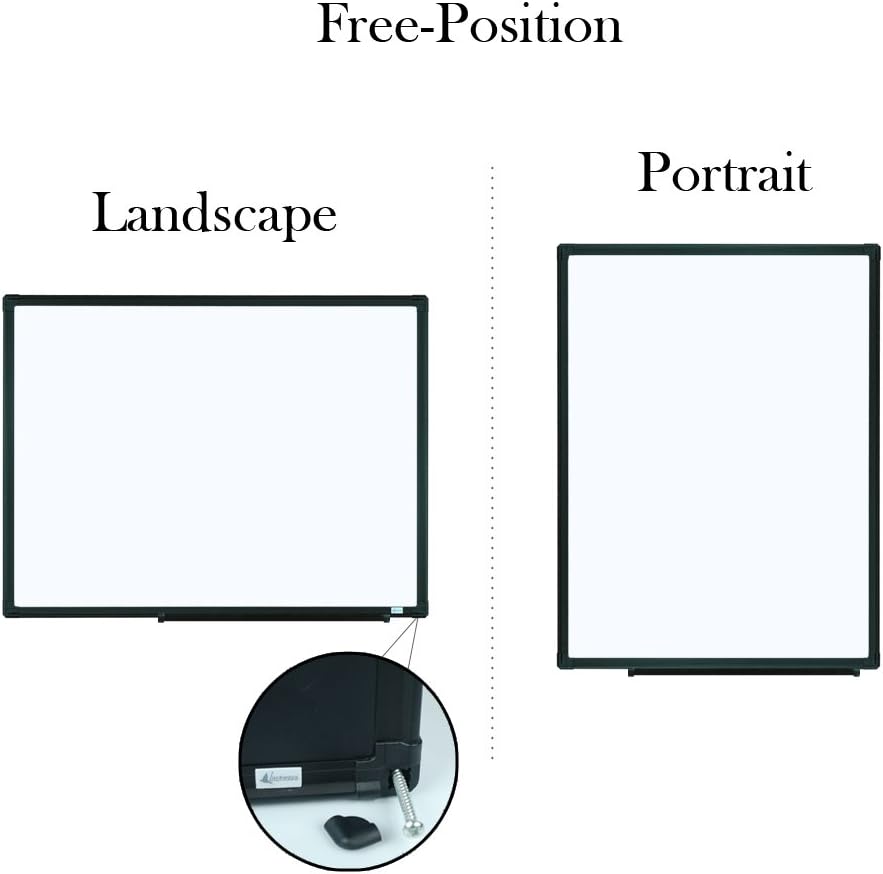 Lockways Magnetic Dry Erase Board - Magnetic Whiteboard/White Board 24 x 18 Inch, Black Aluminium Frame Magnetic Board for School, Home, Office : Office Products