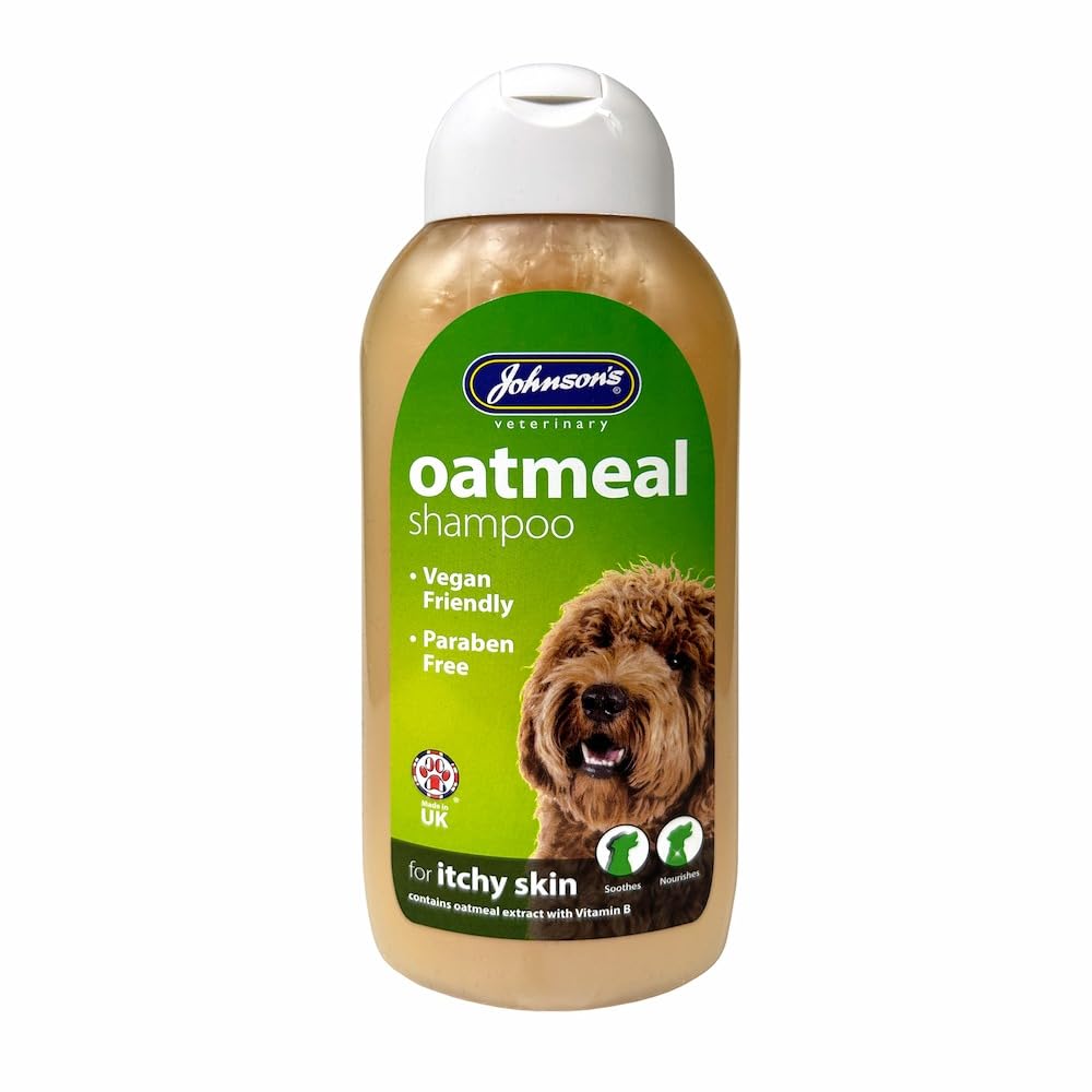 Johnson's Oatmeal Shampoo for Dogs - Soothes Itchy Skin, Vegan Friendly - 400ml
