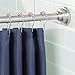 iDesign Astor Metal Tension Rod, Adjustable Customizable Curtain Rod for Bathtub, Shower Stall, Closet, Doorway, 26-42 Inches, Brushed Stainless Steel