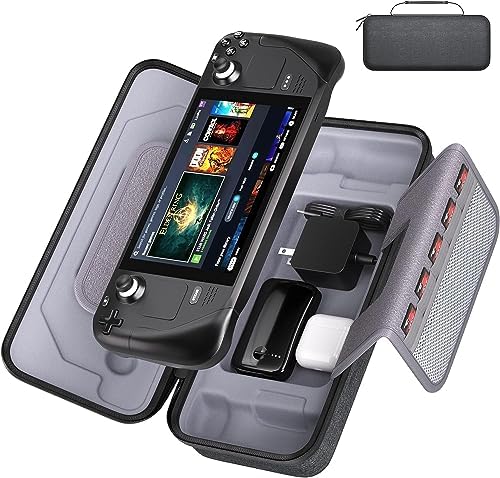 Custodia Rigida Da Viaggio Per Steam Deck AriKroii, Con Comparto Per Accessori, Adattatore AC E Schede SD, Supporto Integrato