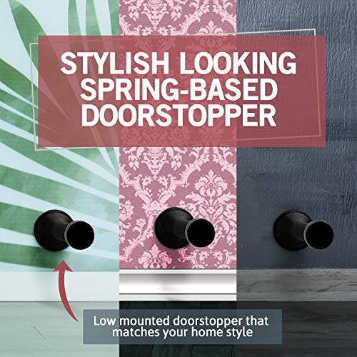 Jack N' Drill (3 ⅛) Spring Door Stopper (7 Pack) w/ 3X Hinge Pin Door Stops | Flexi Heavy Duty Door Stop for Home, Office - Rustproof, Bendable Spring Steel & Durable Rubber Tips - Thumbnail 2