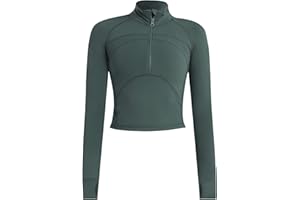 Vsaiddt Women's Athletic Half Zip Pullover Sweatshirt Workout Top Crop Quarter Zip Pullover Yoga Running Jackets