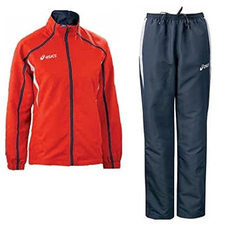 tuta asics rossa con strisce bianche