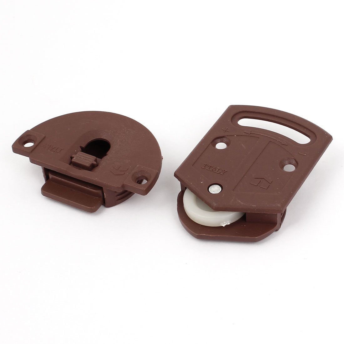 sourcingmap Plastic 3.6mm Mount Hole Wardrobe Sliding Door Roller Plate Set